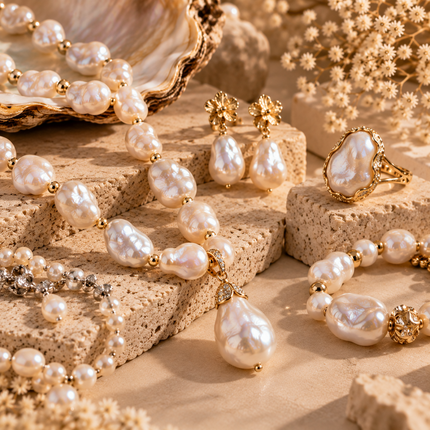 Bijuterii handmade cu perle naturale si perle baroc OK-Lux
