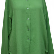 Camasă verde oversize cu maneci lungi