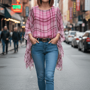 Bluză din Vascoză cu Mâneci Scurte în Formă de Fluture - OK Lux. All rights reserved. - Blouses - 