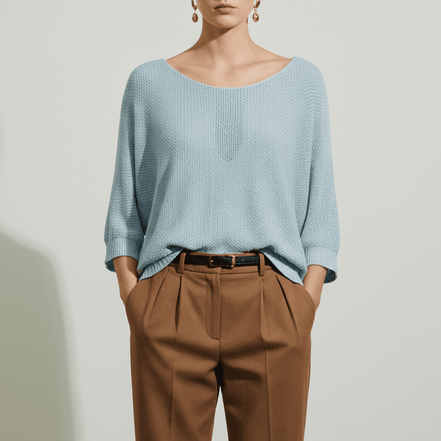 Bluză lejeră nuanță albastru ciel - OK Lux. All rights reserved. - Blouses - SKY BLUE - 