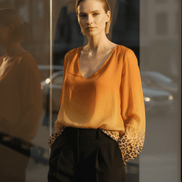 Bluză Subțire din Vascoză cu Elastan, Talie Unică - OK Lux. All rights reserved. - Blouses - 