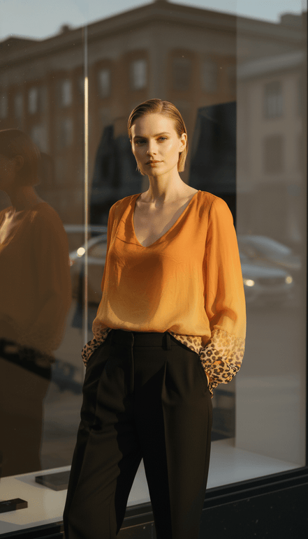 Bluză Subțire din Vascoză cu Elastan, Talie Unică - OK Lux. All rights reserved. - Blouses - 