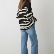 Bluză Subțire Tricotată cu Dungi și Paiete - OK Lux. All rights reserved. - Blouses - 