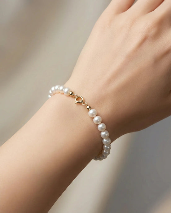 Brățară din perle de cultură tip AAA, cu închizătoare din argint - OK Lux. All rights reserved. - Bijuterii - 