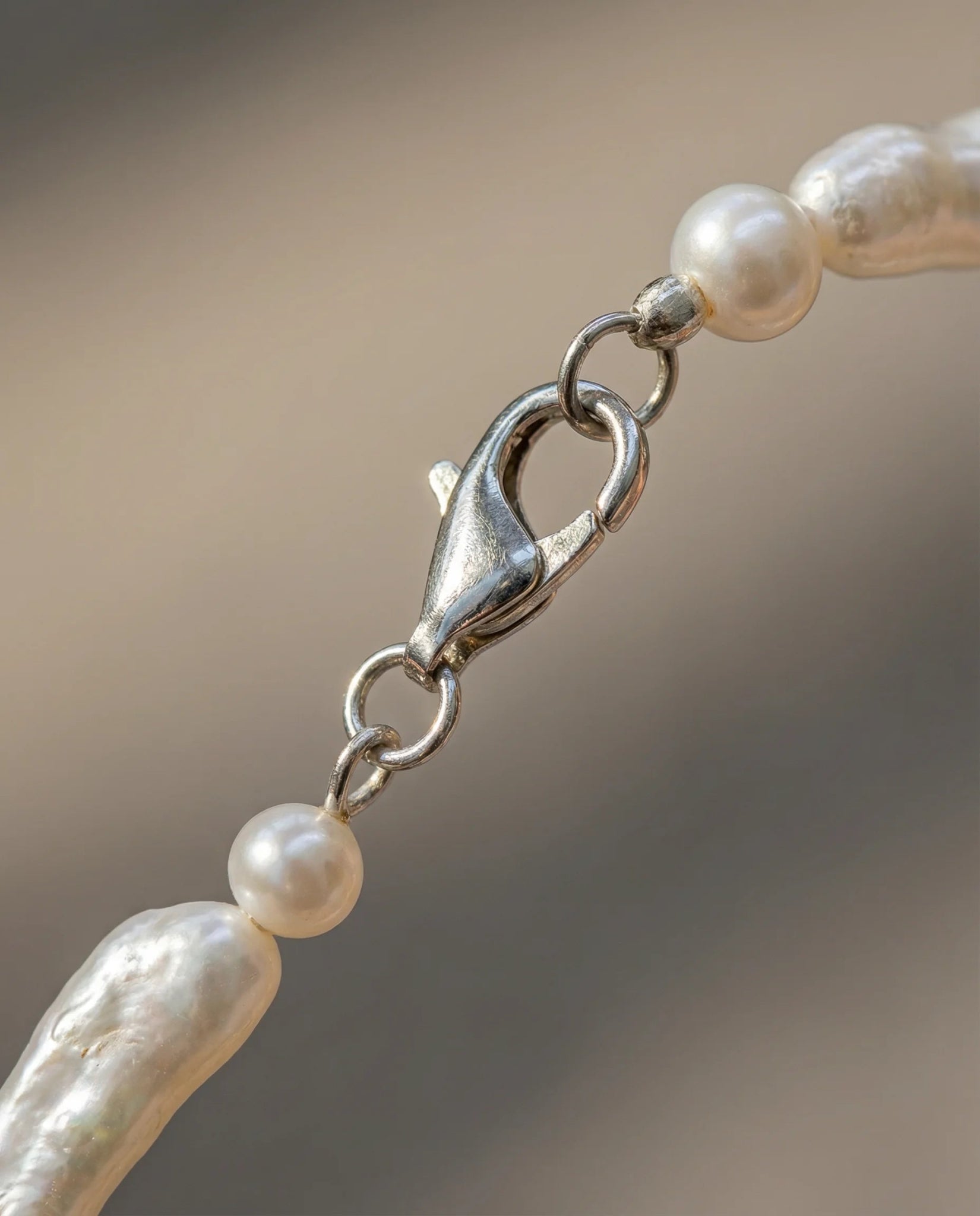 Brățară Perle Baroc Naturale cu Argint - Handmade 18cm - OK Lux. All rights reserved. - Bijuterii - 