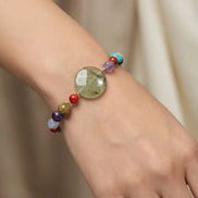 Brățară realizată manual din pietre semiprețioase multicolore, cu închizătoare din argint - OK Lux. All rights reserved. - Bijuterii - 