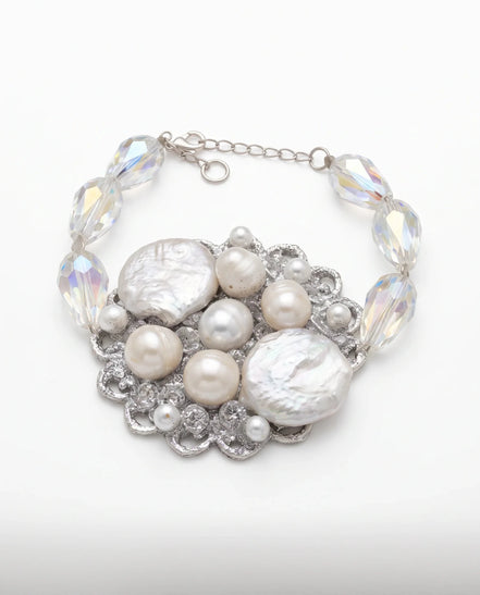 Brățară Unicat Handmade cu Perle Baroc, Perle de 10 mm, Cristale și Rășină UV - OK Lux. All rights reserved. - Bijuterii - 
