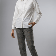 Camasă albă modernă cu linie fluidă - OK Lux. All rights reserved. - Shirts - WHITE - 