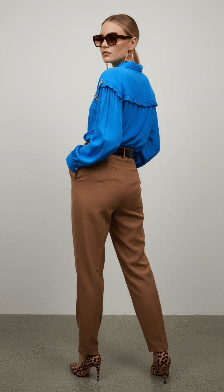 Cămașă albastră cu detalii ștrasuri - OK Lux. All rights reserved. - Shirts - BLUE - 