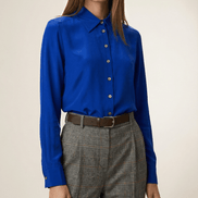 Camasă albastră intensă cu material ușor - OK Lux. All rights reserved. - Shirts - BABY BLUE - 