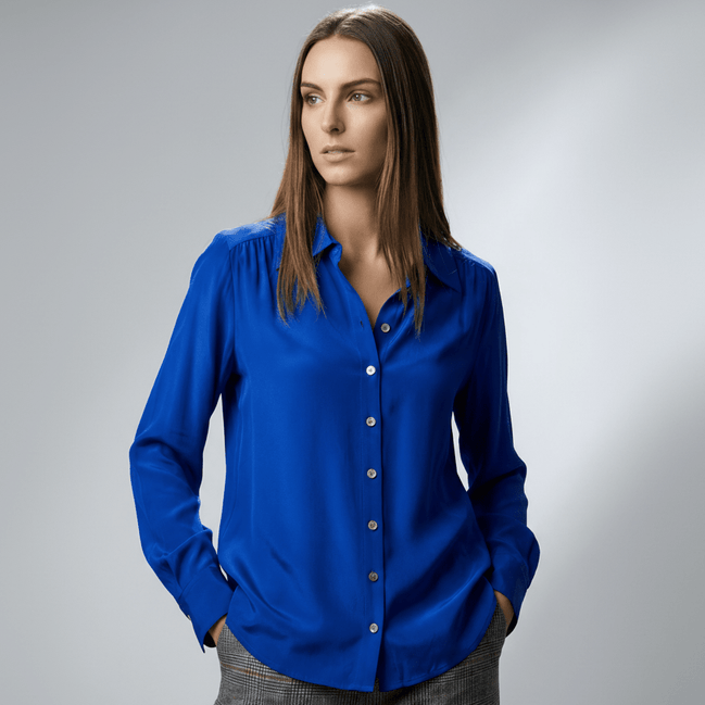 Camasă albastră intensă cu material ușor - OK Lux. All rights reserved. - Shirts - BABY BLUE - 