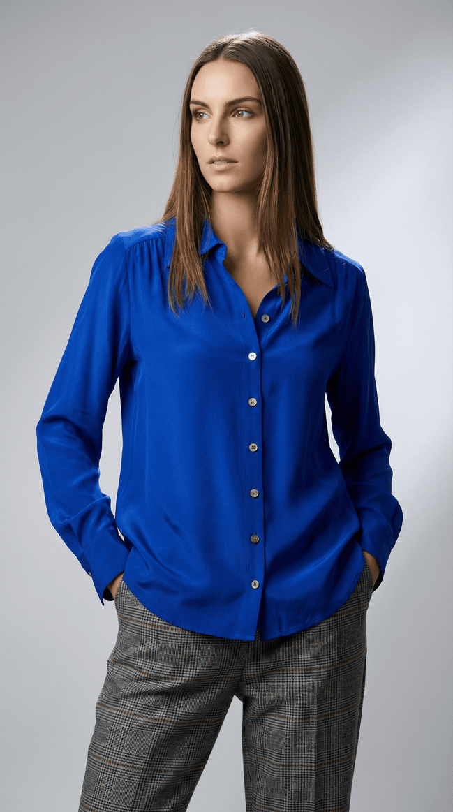 Camasă albastră intensă cu material ușor - OK Lux. All rights reserved. - Shirts - BABY BLUE - 