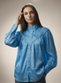 Camasă albastră satinată cu aspect rafinat - OK Lux. All rights reserved. - Shirts - BLUE - 