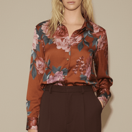 Cămașă aramiu camel, croială fluidă - OK Lux. All rights reserved. - Shirts - CAMEL COPPER - 