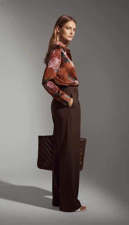 Cămașă aramiu camel, croială fluidă - OK Lux. All rights reserved. - Shirts - CAMEL COPPER - 