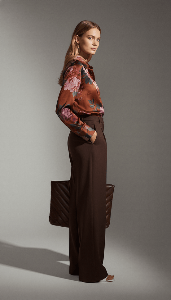 Cămașă aramiu camel, croială fluidă - OK Lux. All rights reserved. - Shirts - CAMEL COPPER - 