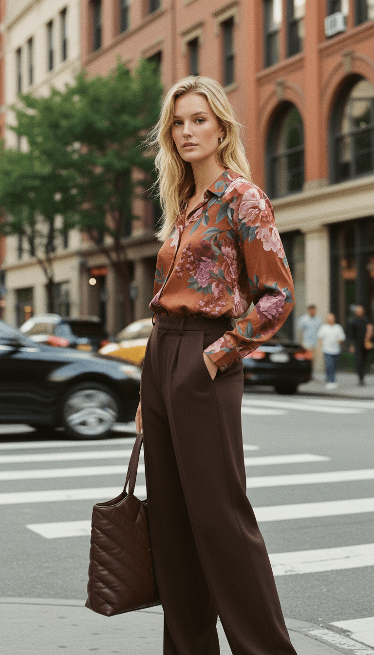 Cămașă aramiu camel, croială fluidă - OK Lux. All rights reserved. - Shirts - CAMEL COPPER - 