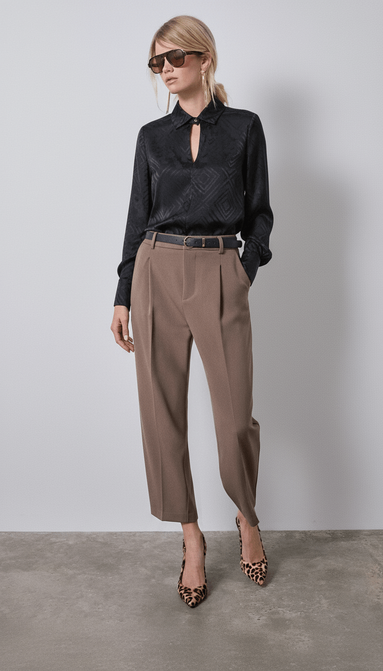 Cămașă chic cu fundă, negru clasic - OK Lux. All rights reserved. - Shirts - BLACK - 