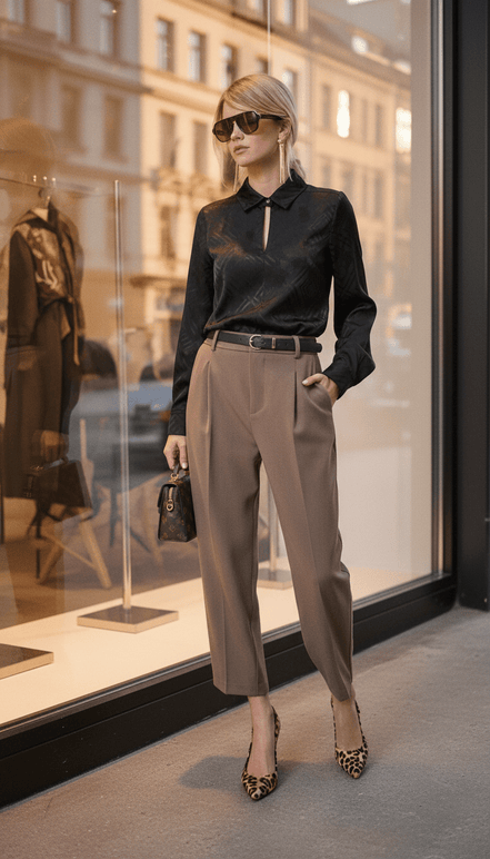 Cămașă chic cu fundă, negru clasic - OK Lux. All rights reserved. - Shirts - BLACK - 