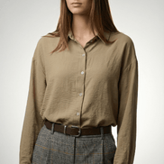 Camasă crem elegantă cu textură fină - OK Lux. All rights reserved. - Shirts - WHITE - 