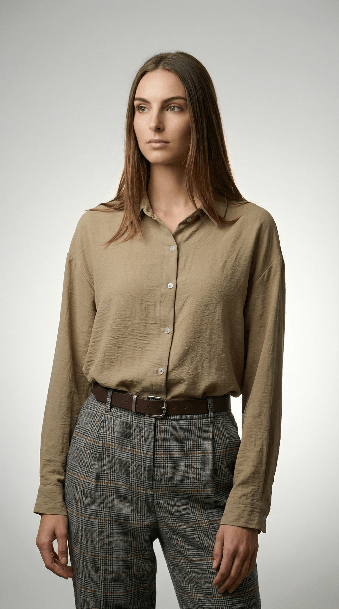 Camasă crem elegantă cu textură fină - OK Lux. All rights reserved. - Shirts - WHITE - 