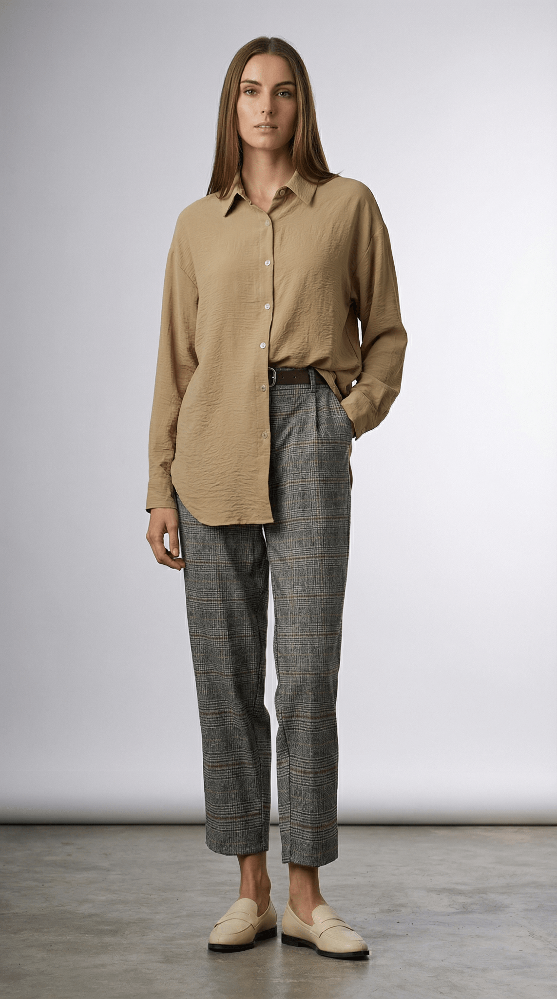 Camasă crem elegantă cu textură fină - OK Lux. All rights reserved. - Shirts - WHITE - 