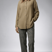 Camasă crem elegantă cu textură fină - OK Lux. All rights reserved. - Shirts - WHITE - 