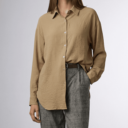 Camasă crem elegantă cu textură fină - OK Lux. All rights reserved. - Shirts - WHITE - 