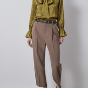 Cămașă cu fundă galben muștar - OK Lux. All rights reserved. - Shirts - MUSTARD YELLOW - 