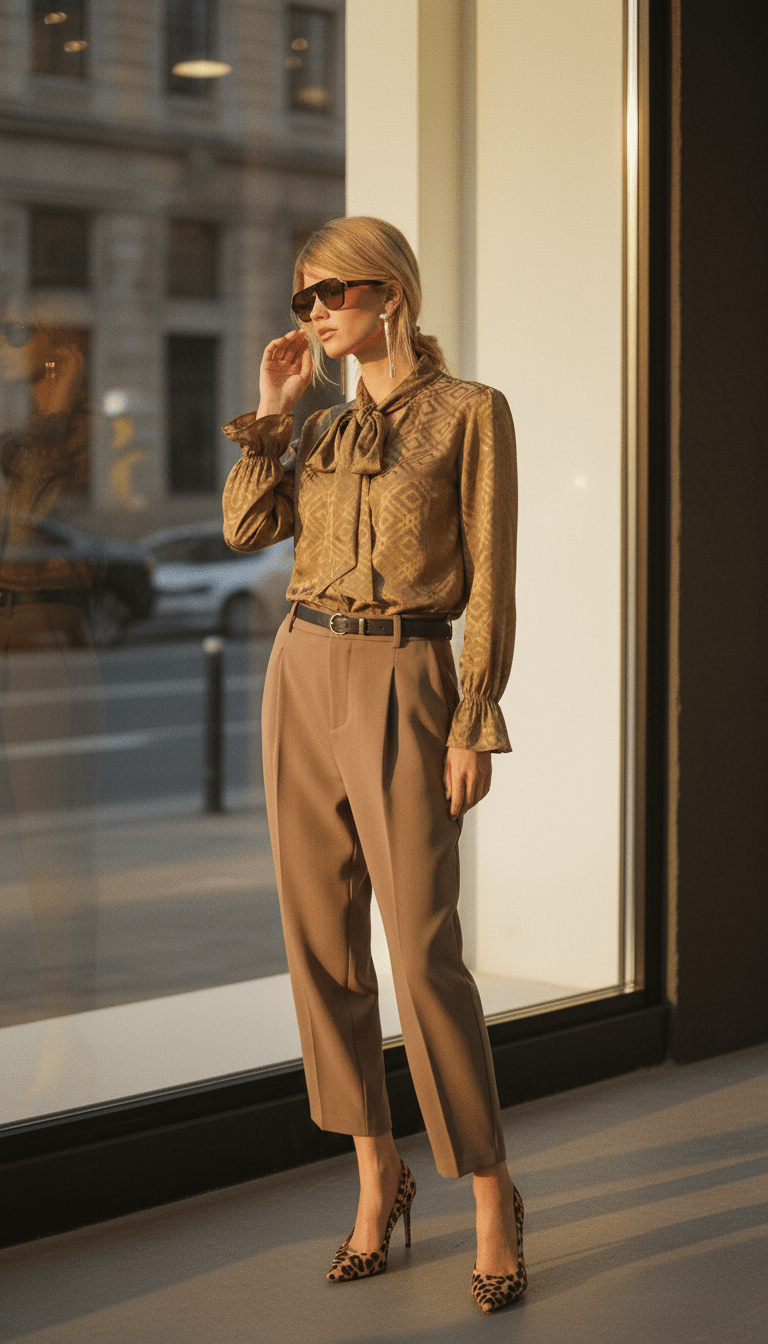 Cămașă cu fundă galben muștar - OK Lux. All rights reserved. - Shirts - MUSTARD YELLOW - 