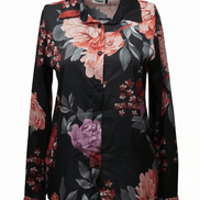 Cămașă fluidă neagră, croială lejeră - OK Lux. All rights reserved. - Shirts - BLACK - 