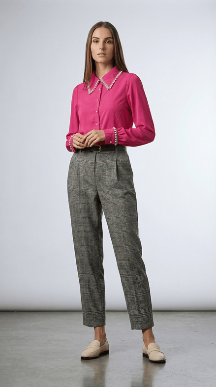 Cămașă fluidă roz fucsia elegantă - OK Lux. All rights reserved. - Shirts - FUCHSIA PINK - 