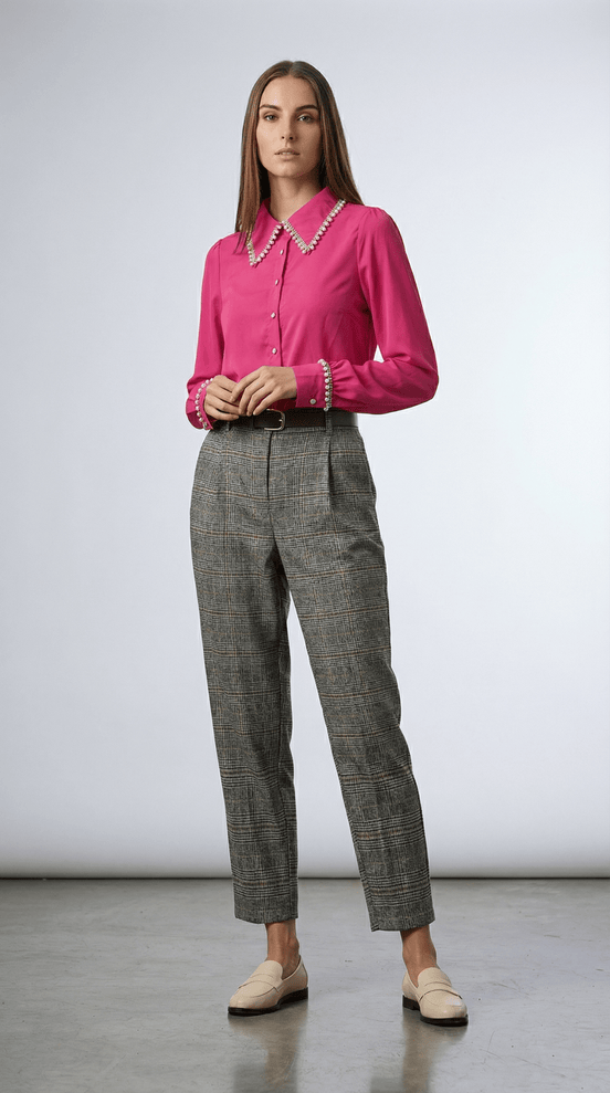 Cămașă fluidă roz fucsia elegantă - OK Lux. All rights reserved. - Shirts - FUCHSIA PINK - 