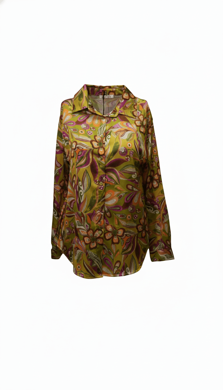 Cămașă galben muștar, croială lejeră - OK Lux. All rights reserved. - Shirts - MUSTARD YELLOW - 