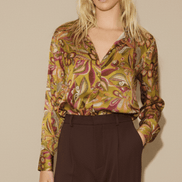 Cămașă galben muștar cu imprimeu - OK Lux. All rights reserved. - Shirts - MUSTARD YELLOW - 