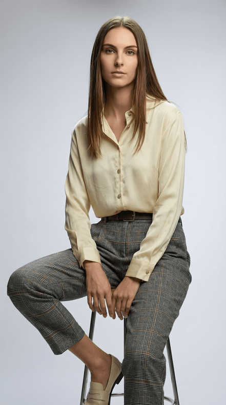 Camasă gri modernă cu croi relaxat - OK Lux. All rights reserved. - Shirts - BLACK - 