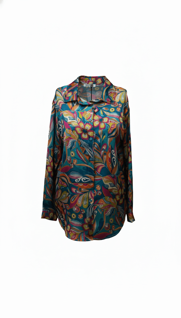 Cămașă lejeră turcoaz, stil relaxat - OK Lux. All rights reserved. - Shirts - TURQUOISE - 