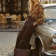 Cămașă maro, croială lejeră, versatilă - OK Lux. All rights reserved. - Shirts - BROWN - 