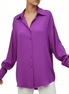 Camasă mov cu nasturi și guler înalt - OK Lux. All rights reserved. - Shirts - PINK - 