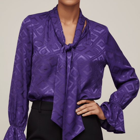 Camasă mov elegantă cu croi lejer - OK Lux. All rights reserved. - Shirts - CARDINAL PURPLE - 