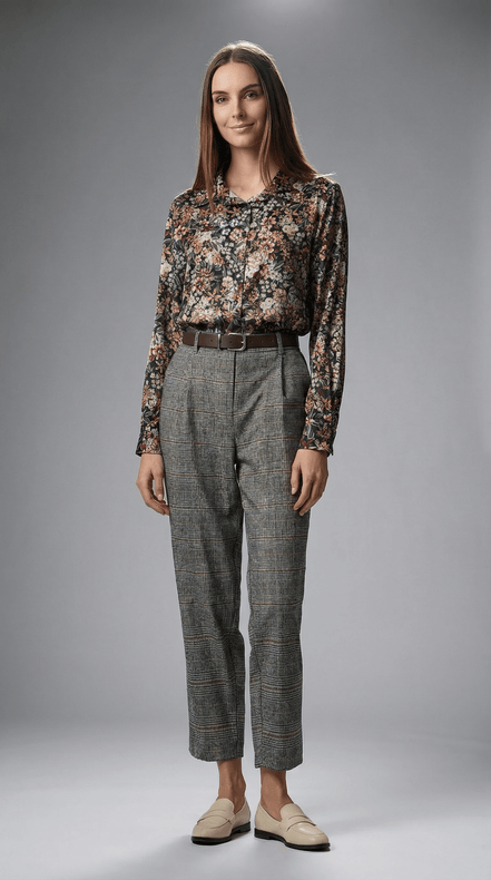 Camasă muștar cu imprimeu colorat - OK Lux. All rights reserved. - Shirts - PURPLE - 