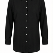 Cămașă „Onyx & Pearl” – Neagră Texturată cu Guler Decorat - OK Lux. All rights reserved. - Blouses - 