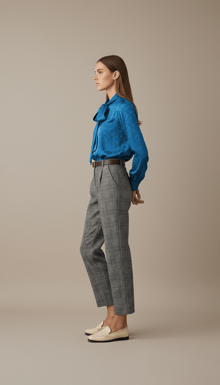 Cămașă rafinată cu perle și ștrasuri, albastru - OK Lux. All rights reserved. - Shirts - BLUE - 