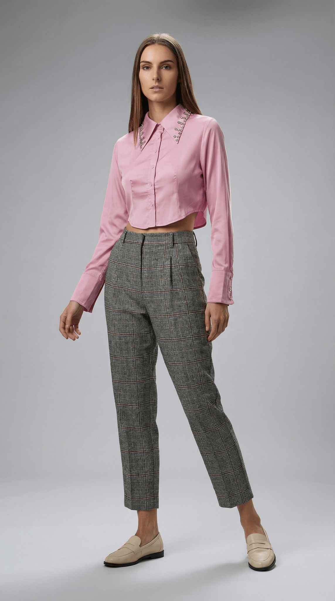 Camasă roz cu aspect rafinat - OK Lux. All rights reserved. - Shirts - PINK - 