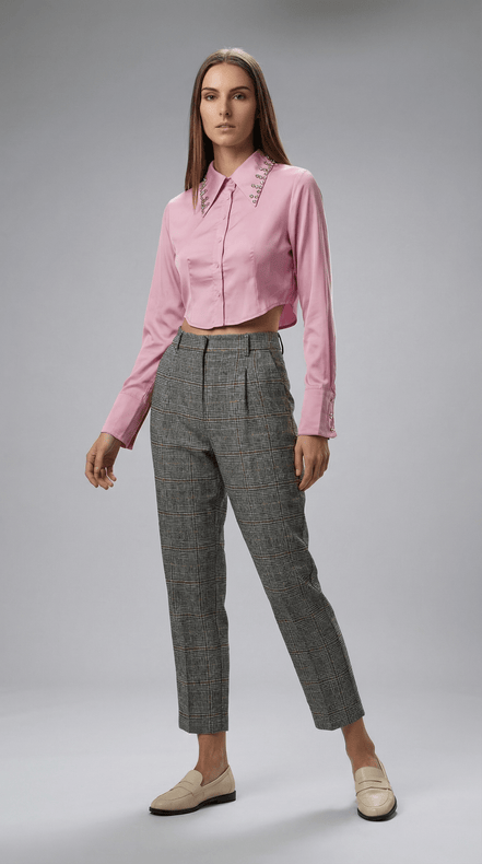 Camasă roz cu aspect rafinat - OK Lux. All rights reserved. - Shirts - PINK - 