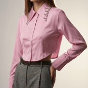 Camasă roz cu aspect rafinat - OK Lux. All rights reserved. - Shirts - PINK - 