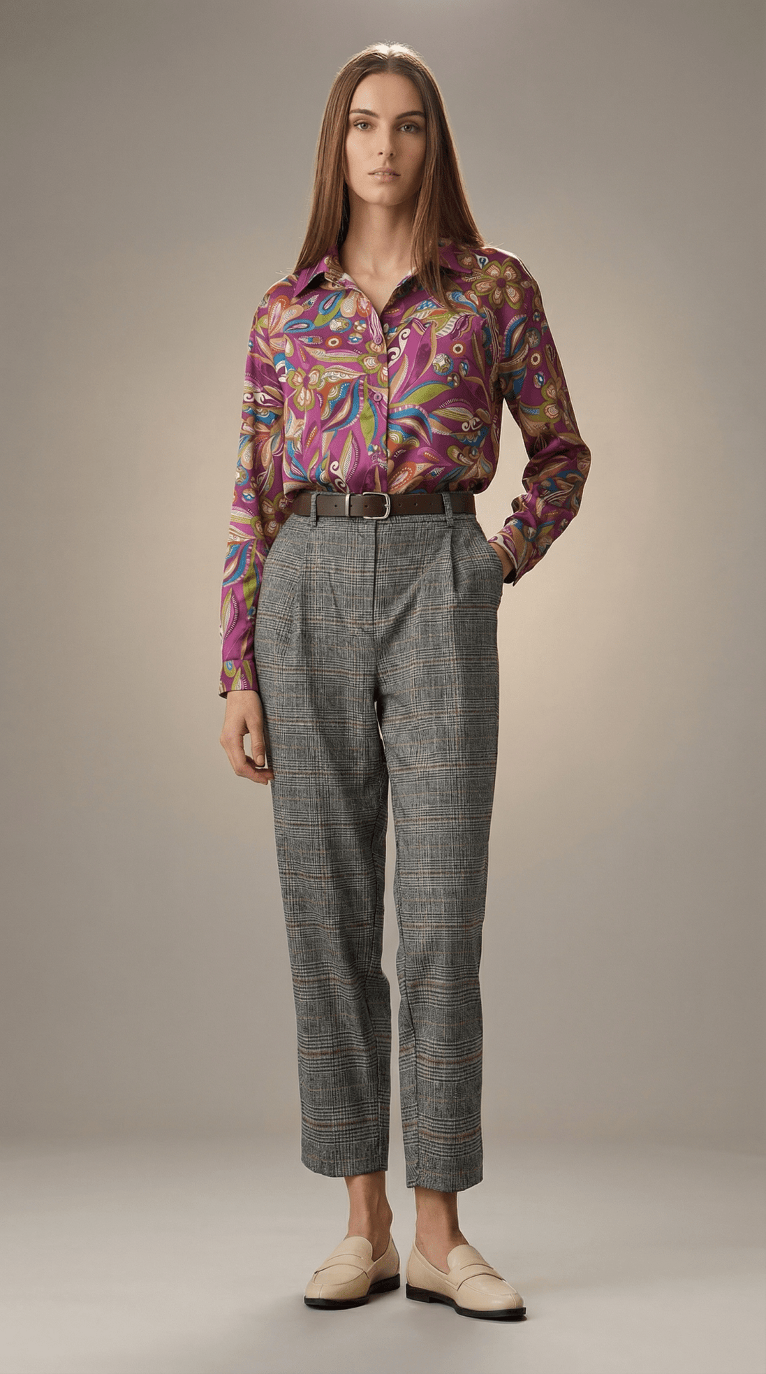 Camasă roz cu imprimeu colorat - OK Lux. All rights reserved. - Shirts - BLACK - 