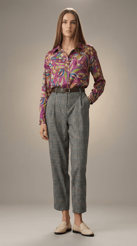 Camasă roz cu imprimeu colorat - OK Lux. All rights reserved. - Shirts - BLACK - 