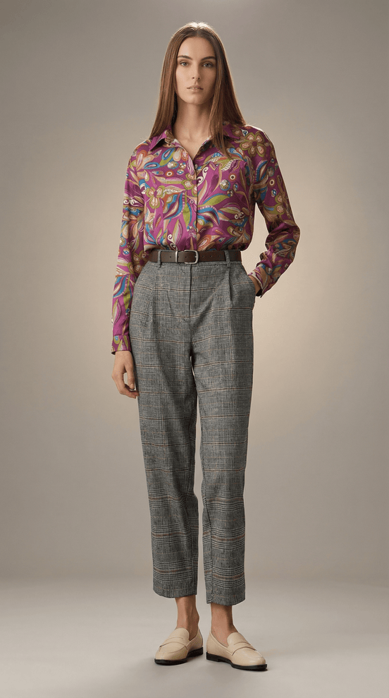 Camasă roz cu imprimeu colorat - OK Lux. All rights reserved. - Shirts - BLACK - 