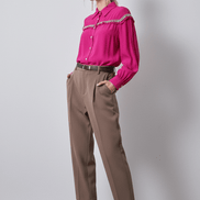 Cămașă roz fucsia cu perle și ștrasuri - OK Lux. All rights reserved. - Shirts - FUCHSIA PINK - 